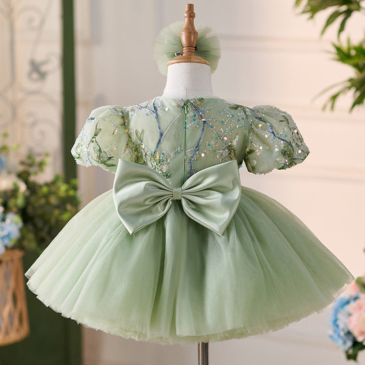 Robe verte de fête