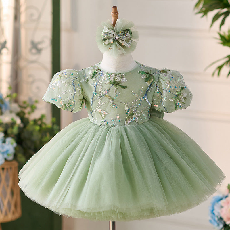 Robe verte de fête